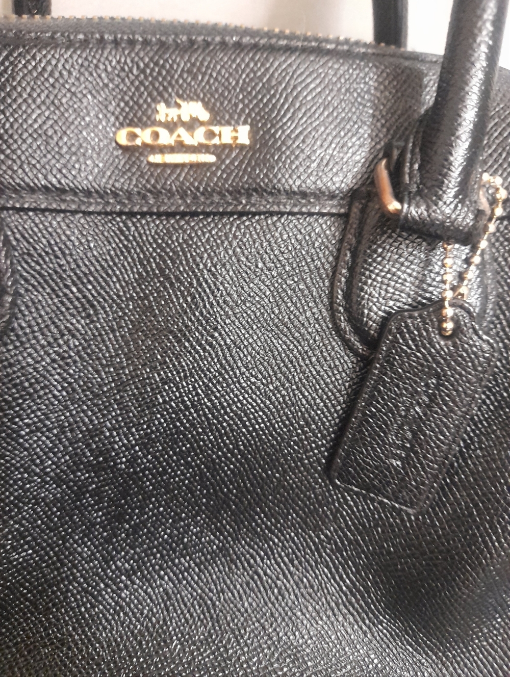 Coach Black Mini Bennett Pebble Leather Satchel Bag - Picture 12 of 13
